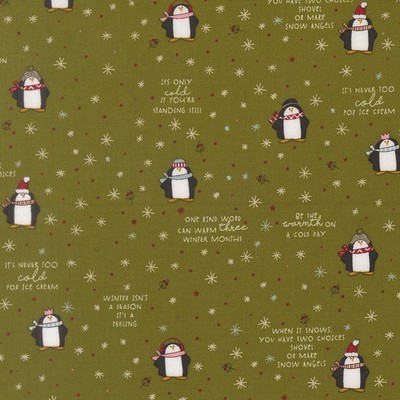 MODA - Chilly by Sweetwater - Mr Penguin - Pine 1/4yd