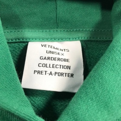 VETEMENTS Hoodie Sweatshirt Mens Large Green HeavyWeight POLIZEI