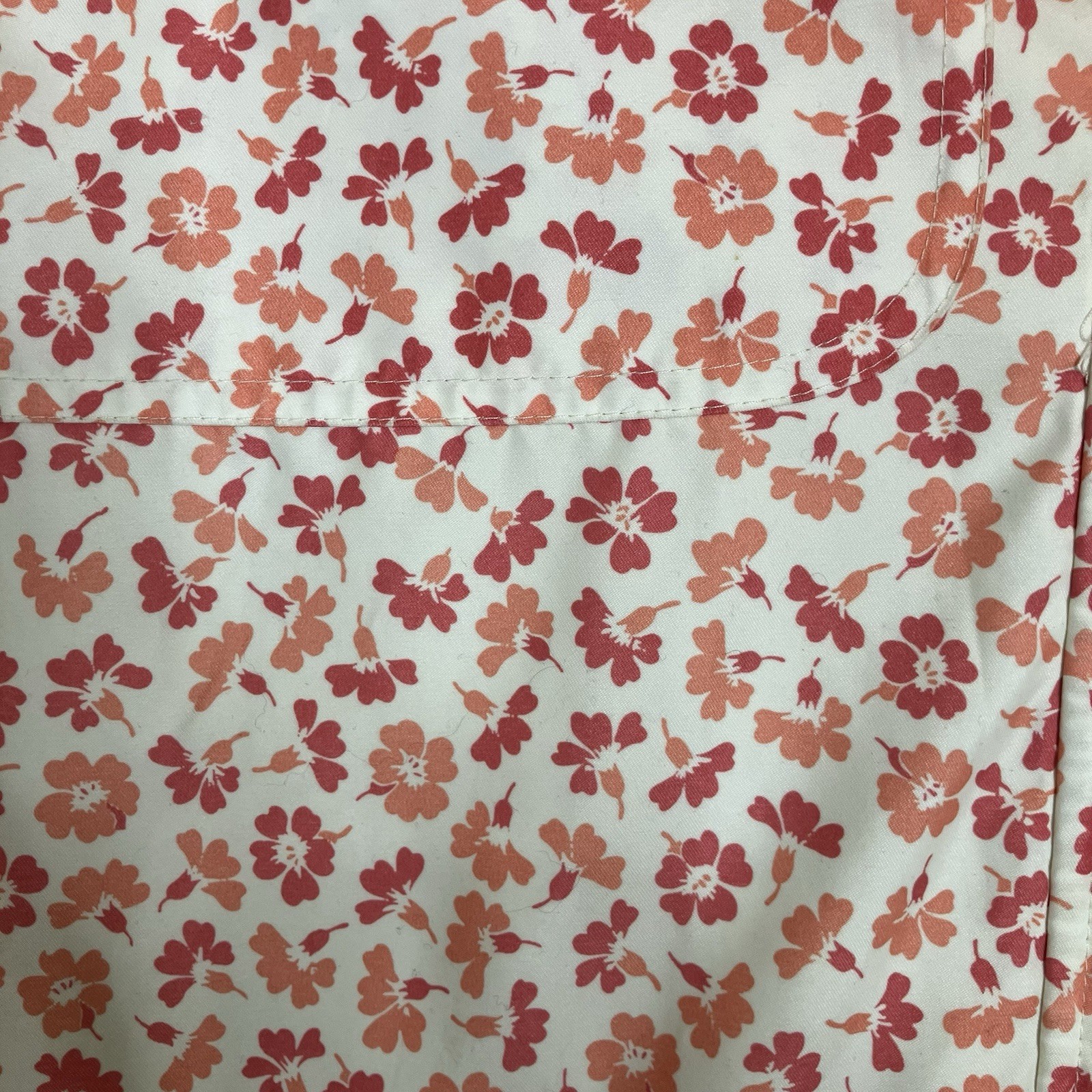 Lands End  Womens Floral Raincoat Jacket Size XL Hooded Pink Rust Off White thumbnail 3