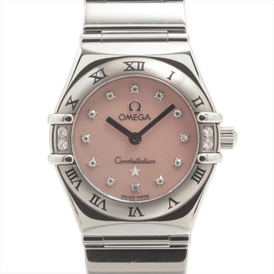 Omega Constellation mini Mychoice 1566.66 SS SS QZ Pink MOP dial 4 Extra Links