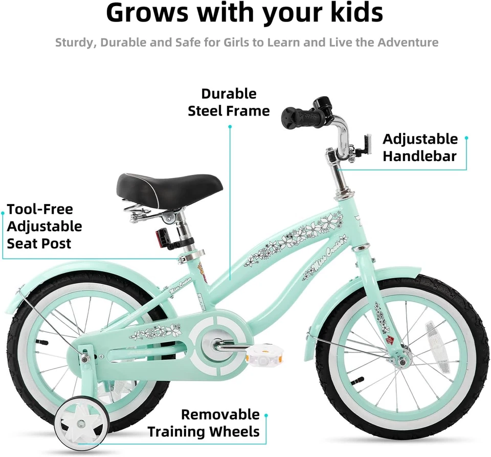 12 14 16 Inch Kids Cruiser Bike for Ages 2-7 Years Old Girls & Boys, Children'S - Image 2 of 4
