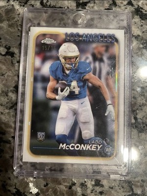 Topps Chrome Sapphire Ladd McConkey RC #212 White /15 Los Angeles Chargers