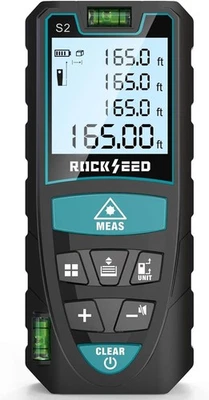 Laser Measure 50M/165ft,RockSeed Digital Laser Distance Meter with 2 Bubble Lev