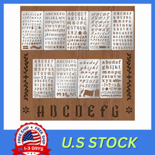 9PCS Metal Stencils Wood Burning Stencil Metal Letter Stencil Alphabet and Numbe