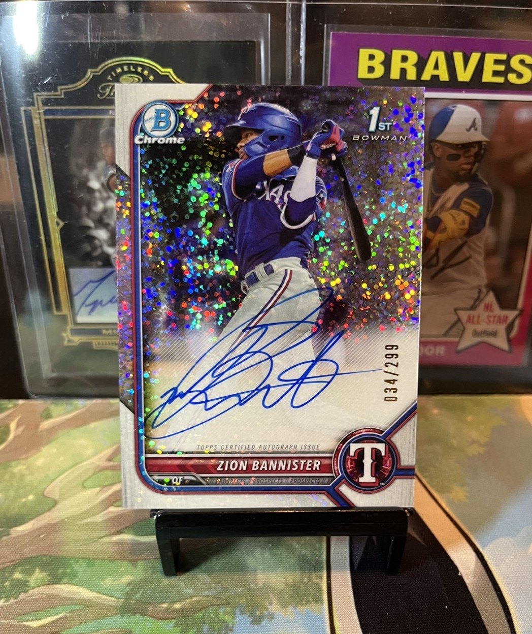 2022 Zion Bannister Bowman Chrome Speckle Auto Autograph 1st Ser# 299 CPA-ZB 22A