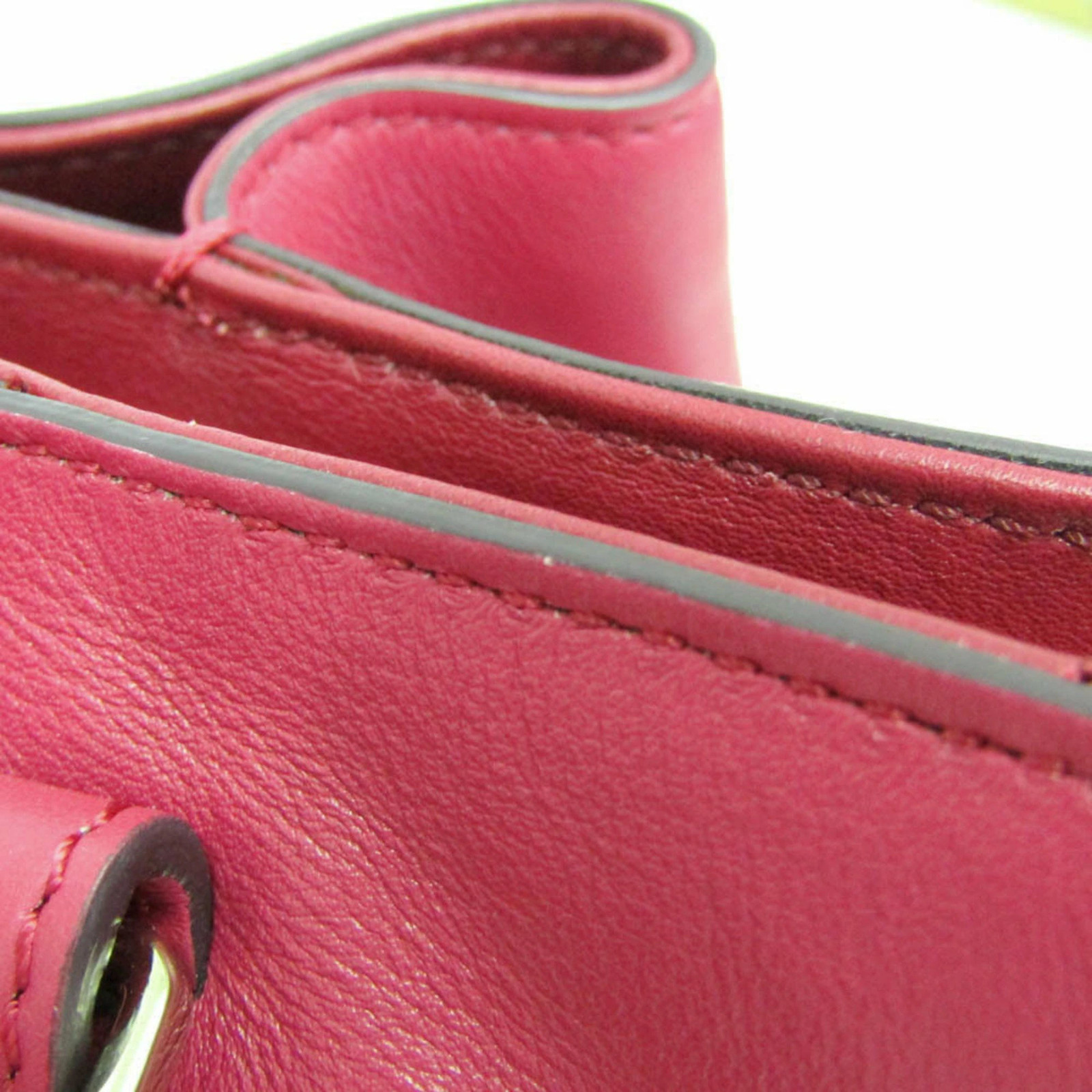 TOD’S Flower Bag Leather Tote Bag Pink Used image 8