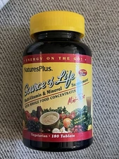 Natures Plus Source Of Life Multivitamin 180 mini Tabs BB 6/26