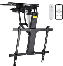 TOPSKY Electric Adjustable Flip Down Swiveling TV Mount with Remote and App C...