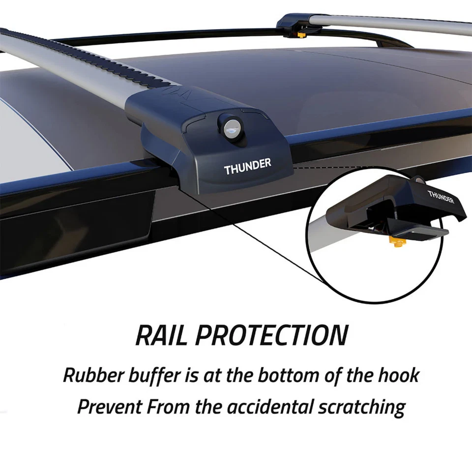 For GMC Acadia 2007-2016 Roof Rack Cross Bars Black Aluminum Anti-Theft Lock Foto 4 de 4