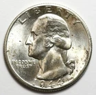 1944-D 25c Washington Silver Quarter UNC - RAW - Light Toning / Great Luster