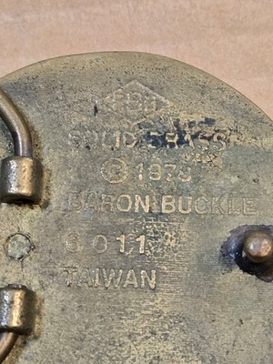 Vintage 1978 Baron Buckle Solid Brass Kitchen Timer Belt Buckle