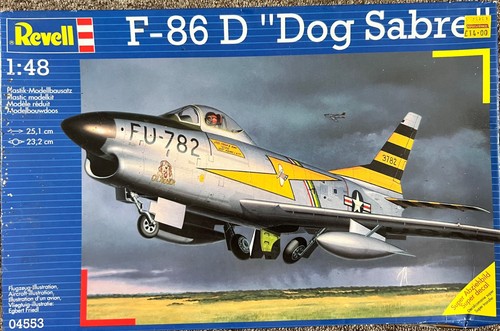 Revell 1:48 F-86D "Dog Sabre" Jet Fighter Model Kit (04553) – Rare Vintage
