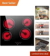 Efficient 4 Ring Electric Hob - 60cm with Touch Controls & Safety Lock
