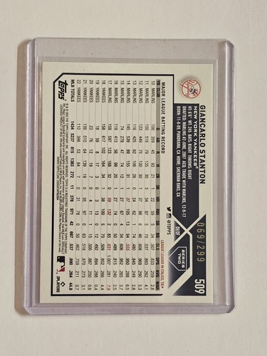 Tarjeta de los Yankees #509 Topps Serie 2 Giancarlo Stanton Orange Foil #'d/299 2023 ✨️ - Imagen 2 de 2