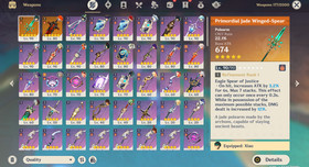 Genshin Impact AR 57 America - Mavuika - Navia - Venti C1 - Furina - Raiden