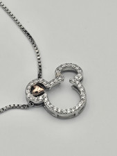 JCM 925 Sterling Silver Disney Mickey Mouse Box Link Chain Heart Ears Logo 23"