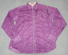 Bugatchi Uomo Men's Purple Button Down Shirt Long Sleeve Classic Fit Large