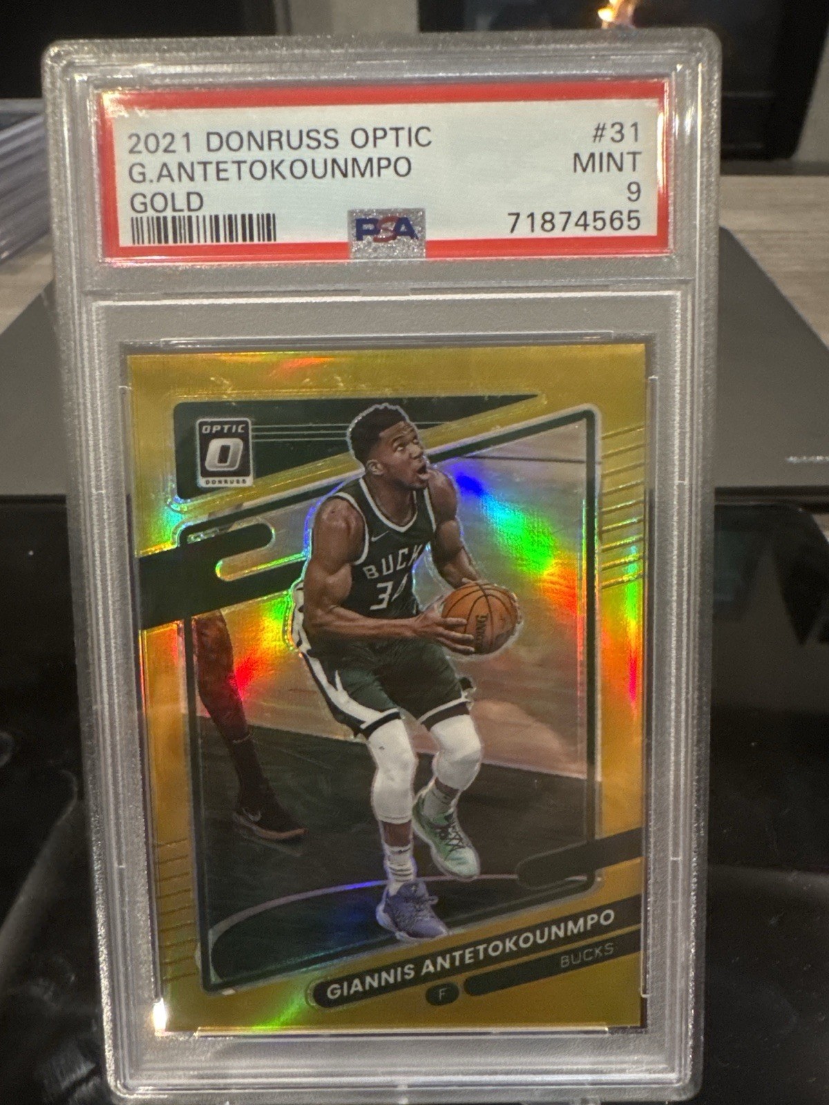Giannis Antetokounmpo 2021 Optic Gold /10 PSA 9 🔥 Bucks MVP #31