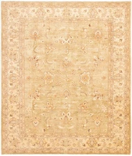 Vintage Hand-Knotted Area Rug 8'4" x 9'10" Traditional Wool Carpet