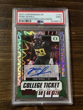 2021 Panini Contenders DP Auto #194 Penei Sewell Red Explosion Lions RC PSA 9