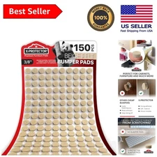 Beige Cabinet Door Bumpers - 3/8” Thick Felt Pads, Noise Dampening