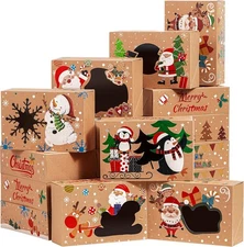 JOYIN 12PCS Christmas Cookie Boxes for Gift Giving, Classic Color 