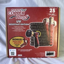 Pocket Hose Copper Head Expandable Garden Hose 25 FT, With New 360° Pocket Pivot