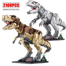 MOC Jurassic Park Dinosaur World T-Rex Brachiosaurus Building Block Set Bricks