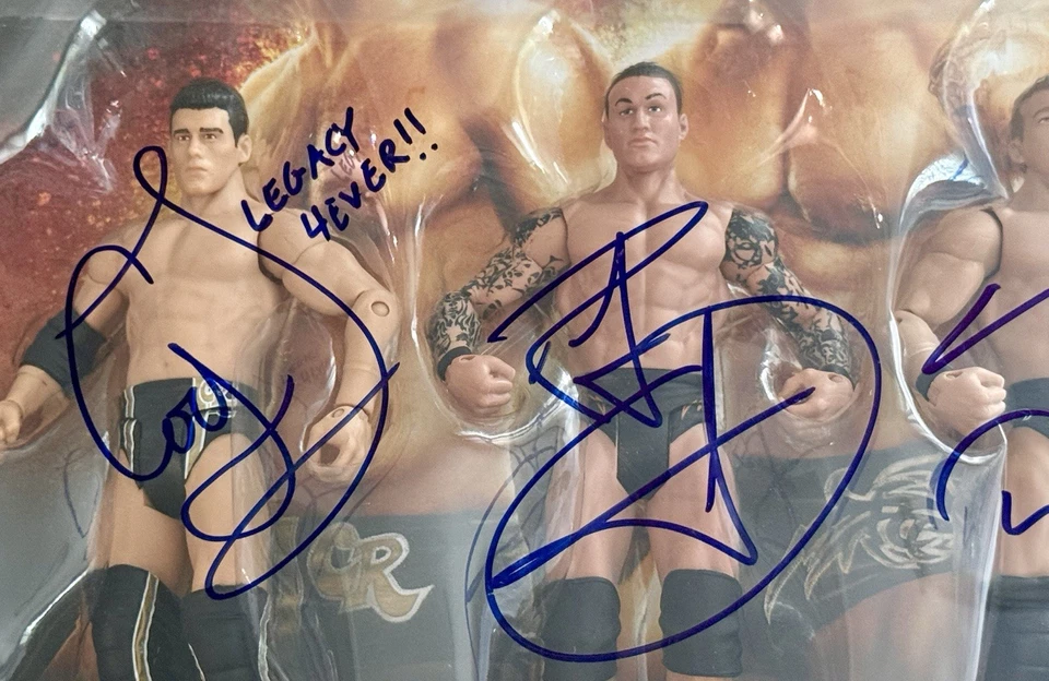 WWE RANDY ORTON CODY RHODES TED DIBIASE SIGNED ELITE 3 PACK WITH JSA COA LEGACY - Image 2 of 4