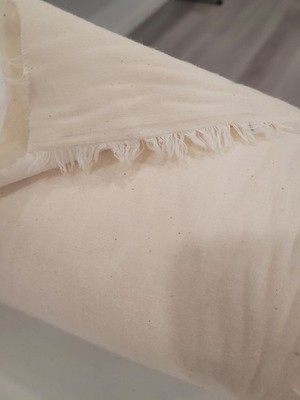 MUSLIN NATURAL 100% COTTON MEDIUM WEIGHT UNBLEACHED FABRIC BY THE YARD 45'' WIDE
