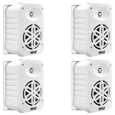 4x Pyle PDWR55WT 5.25'' 500 Watts Max Power 2-Way Indoor/Outdoor White Speakers