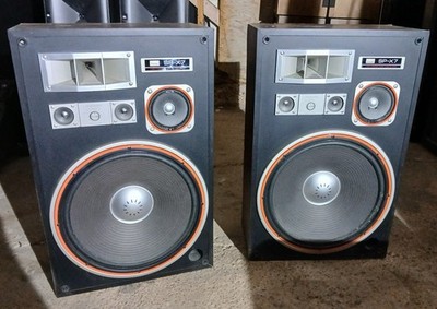 Sansui SP- X7 Tower SPEAKERS 5 Way 15” Drivers Vintage Home Audio