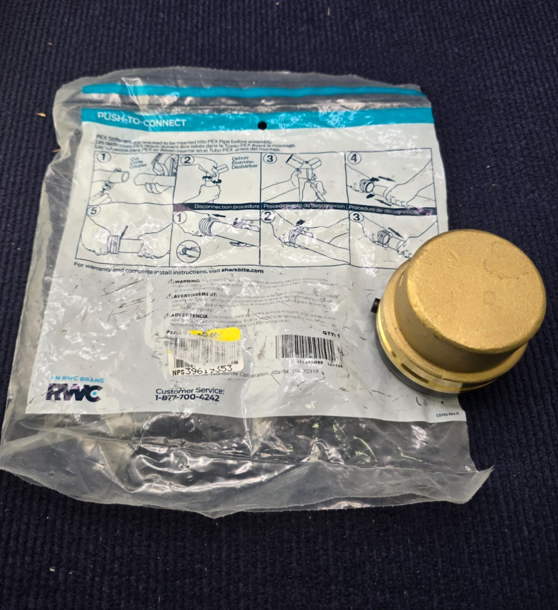 SharkBite 499M59: 2 Inch Push Cap Push to Connect Brass Plumbing Fitting