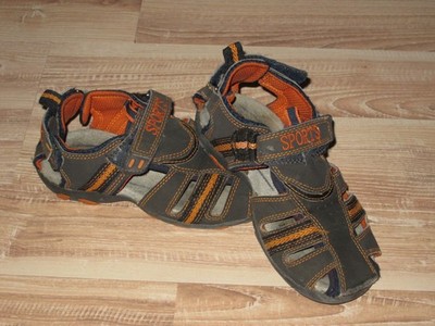 Sandalen Gr. 30 anthrazit + orange