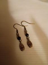 Artisan Ladybug With Black Beads Dangle Frenc...