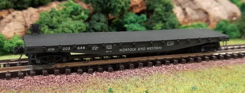 * N Gauge * Kadee * Norfolk & Western 50' Flatcar 202544 * BOXED * 45020 * | Zustand: Used