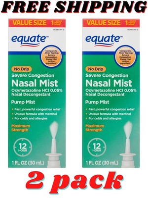 Equate Maximum Strength No Drip Severe Nasal Congestion Relief 1 fl oz (2 pack)