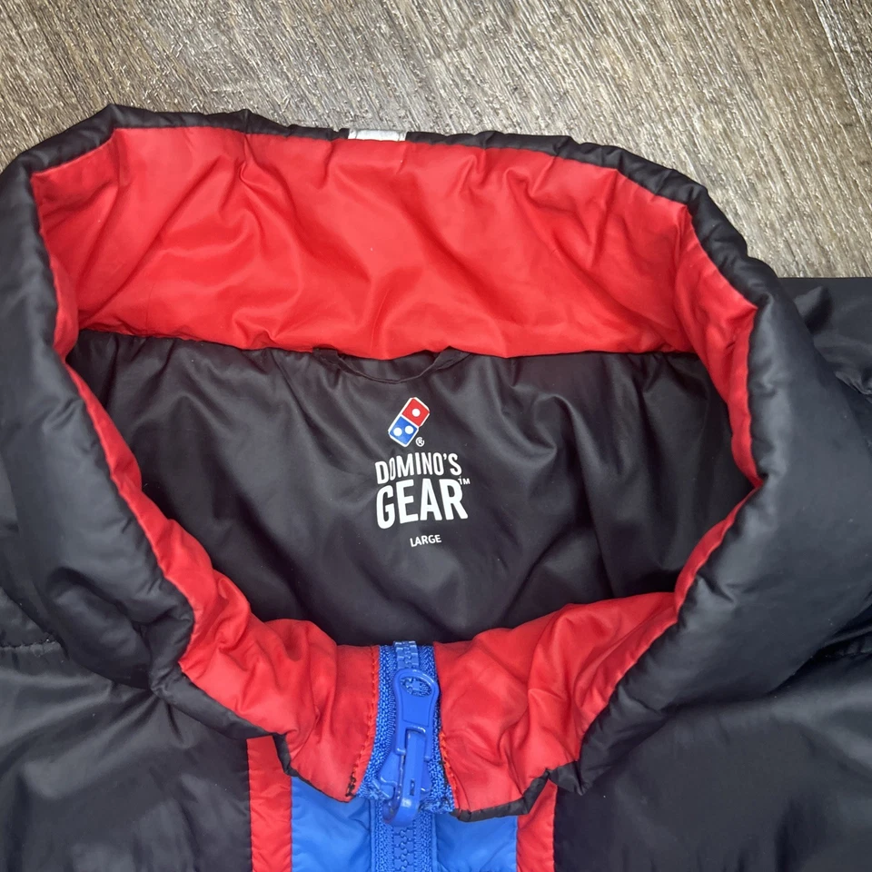 Domino's Gear Jacket Mens Large Puffer Insulated Full Zip Nylon Pizza Delivery - Image 2 of 3