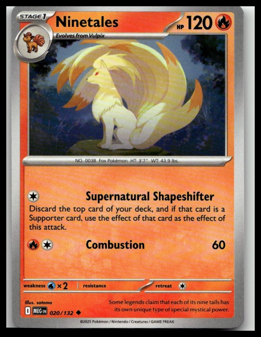 Ninetales Uncommon ME01: Mega Evolution 020/132 NM