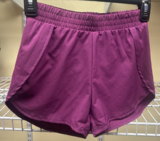 All in Motion Dark Pink Lined Elastic Waist Running Shorts Girls Medium 7/8 New
