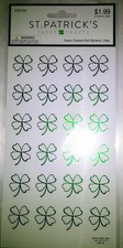 11 St. Patrick  s Paper Crafts Foil Clover Sticker Packs each pack 24 pcs 