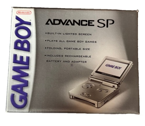 Nintendo Game Boy Advance SP Platinum Silver Original Box & Inserts ONLY