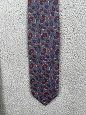 Strawbridge Clothiers Pierre Cardin Men’s Shop Silk Tie England Blue Paisley