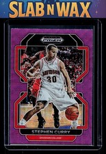 2022 Panini Prizm Draft Picks Stephen Curry #45 Davidson Wildcats Purple #/75 SN