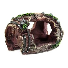 Brown-Aquarium Artificial Cave Resin Ornaments Landscaping Accessories for6482