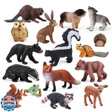 16PCS Forest Animals Baby Figures, Woodland Creatures Figurines,