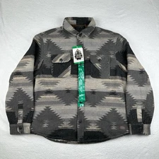 Jachs New York Gray Aztec Jacket Wool Blend Sherpa Lined Outdoor Men’s Size XL