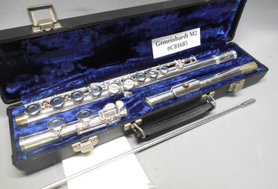 Gemeinhardt Plated Student Flute  w/ Case  New Pads - Polished - Reconditioned