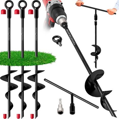 Ground Anchor Heavy Duty 18 inch - Earth Anchor Screw in Kit 4 Pack - Tie Down S