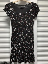 All That Jazz Floral Dress Black Red White Vintage Y2K 90s